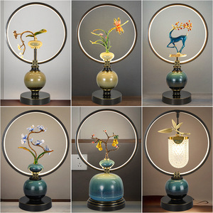 Nouvelle <span class=keywords><strong>lampe</strong></span> de chevet en céramique chinoise rétro pour la lecture dans la chambre à coucher, décoration, <span class=keywords><strong>lampe</strong></span> de table LED pour le salon - Product Image 6