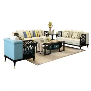 Nouveau canapé en bois massif de style chinois, tissu de salon, fauteuil rembourré, canapé simple, meubles vintage en bois sculpté
