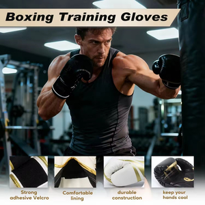 Gants de <span class=keywords><strong>boxe</strong></span> personnalisés avec logo, gants de <span class=keywords><strong>boxe</strong></span> thaïlandaise de premier ordre, <span class=keywords><strong>équipement</strong></span> d'entraînement de style mexicain - Product Image 2