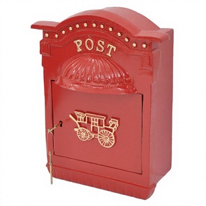 Cast Iron Letter <b>Box</b> Red Painted Premium Quality Metal Home & Garden Decorative Post <b>Box</b> and Mails Holder Private case - Product Image 1