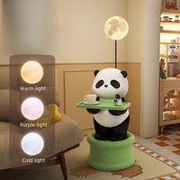 HJ HOME Décoration d'intérieur Animaux Figure Sculpture INS Style Panda Night Light Tray Office Home Furniture Cadeau Table de chevet en résine