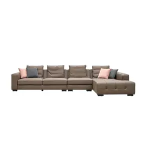 L Sectional Couch Modular Shaped Sofa Canape Angle Living Room Furniture Modern Set Synthetic Leather Contemporary CAMOSA Home