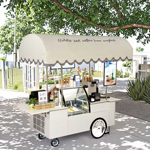 Rimorchio Food Truck Elettrico da Spiaggia Carretto Mobile per Gelato Stile Italiano su Bicicletta in Vendita all'Ingrosso - Product Image 2