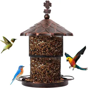 Comedero de pájaros de Metal Oniya para comederos de pájaros colgantes al aire libre con Cardinal Finch Sparrow Blue Jay