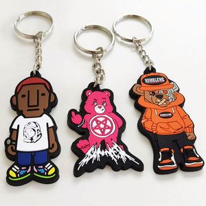 2024cheap Factory 2d Custom Shaped Die Cut Rubber Keyring Soft Pvc Keychain for Gifts - Product Image 1