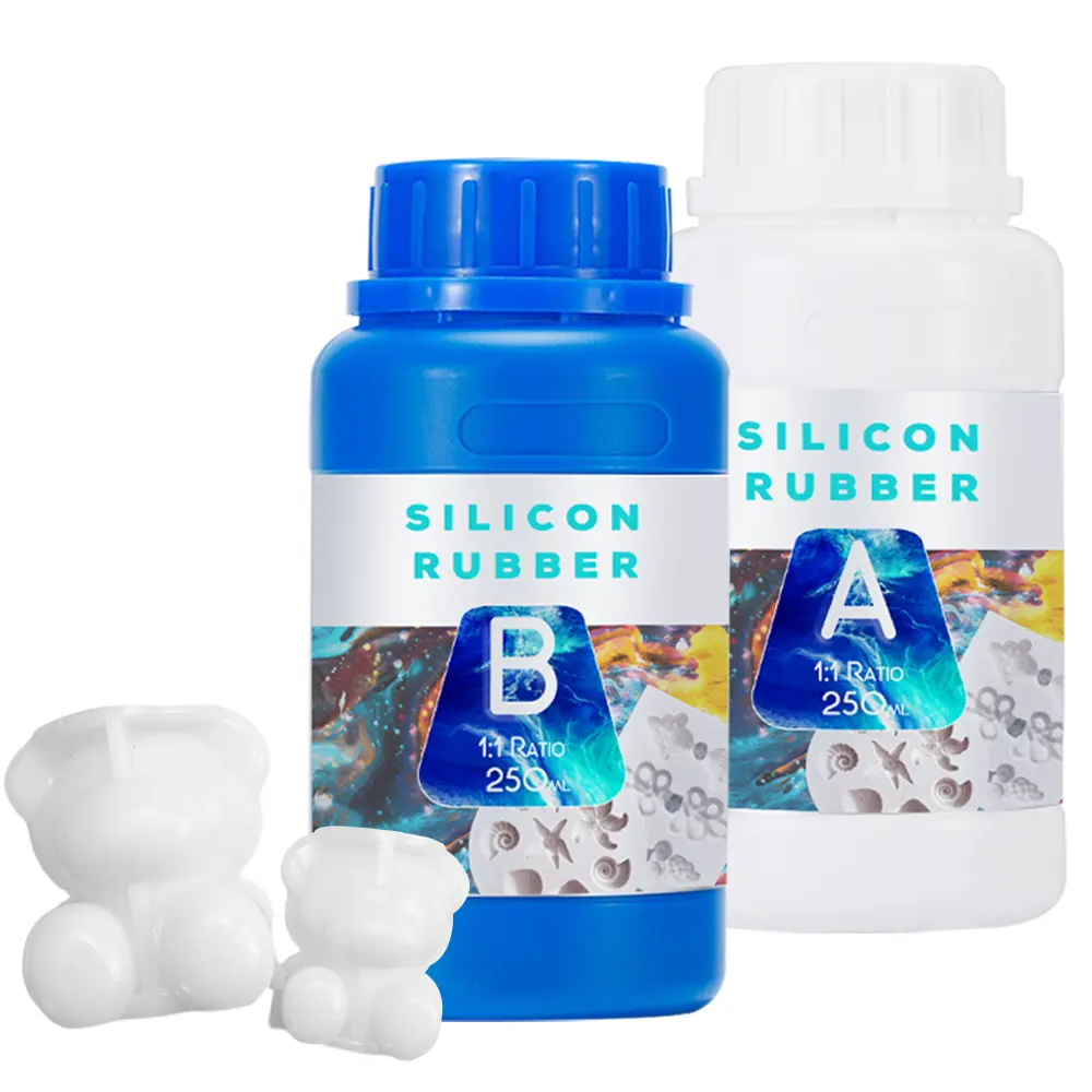 Silicone cao su lỏng đúc 500ml = 250ml A + 250ml B Silicone khuôn làm Kit cao su Silicone lỏng cho làm khuôn