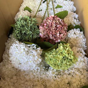 Flores Artificiales <span class=keywords><strong>Baratas</strong></span> de Fábrica Castle, <span class=keywords><strong>Hortensias</strong></span> de Seda con Tacto Real, <span class=keywords><strong>Hortensias</strong></span> Falsas Blancas y Azules con Tallo Decorativo - Product Image 6
