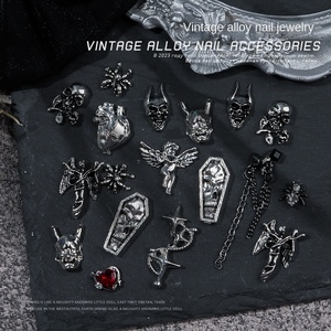 Móng tay quyến rũ 3D hợp kim sọ móng tay nghệ thuật quyến rũ Gothic retro móng tay đồ trang sức cổ điển Halloween móng tay phụ nữ kỳ nghỉ bên tự làm móng tay - Product Image 2