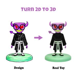 2D ontwerp naar 3D figuur PVC kunst speelgoed op maat gemaakte figuur pop sculpturen fabrikant - Product Image 1