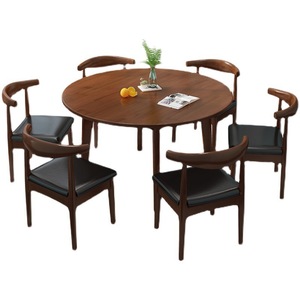 Nordic Solid Wood Round <b>Table</b> 1 Meter 4 Piece <b>Dining</b> Set <b>Space</b> <b>Saving</b> Modern <b>Dining</b> Room Furniture - Product Image 3