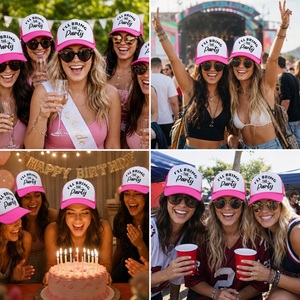 Casquette <span class=keywords><strong>de</strong></span> fête personnalisée en mousse, style camionneur, avec maille néon, snapback 5 panneaux, réglable, pour enterrement <span class=keywords><strong>de</strong></span> vie <span class=keywords><strong>de</strong></span> jeune fille, vente en gros, faible MOQ - Product Image 5