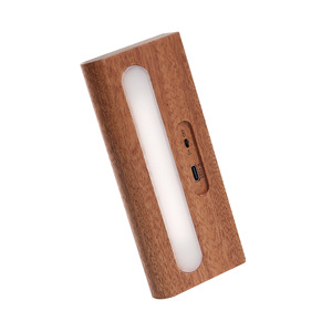 Gran luz nocturna <span class=keywords><strong>Solar</strong></span> LED para exteriores, lámpara de pared de madera maciza con carga USB moderna, pantalla blanca, pared magnética, inducción fotosensible - Product Image 5