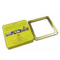 Boîte en fer blanc carrée personnalisée de qualité alimentaire en gros, emballage cadeau métallique avec fenêtre pour bijoux, cosmétiques, pilules et bonbons