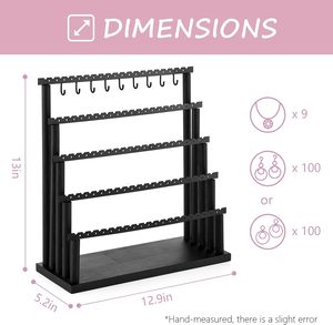 5 couches boucle <span class=keywords><strong>d</strong></span>'oreille organisateur <span class=keywords><strong>présentoir</strong></span> collier Bracelet support de stockage pour les organisateurs de bijoux - Product Image 6