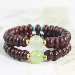 Bracelet en bois de santal, perles rondes, style ethnique, bijoux unisexes, cadeau - Product Image 2