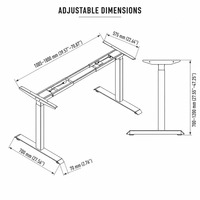 Bureau d'ordinateur ergonomique moderne réglable en hauteur, bureau de jeu avec cadre métallique, pour ordinateur portable, bureau à domicile, travail, PC, gaming, écologique
