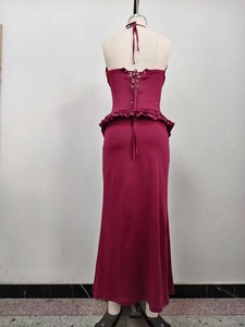 <span class=keywords><strong>Robe</strong></span> <span class=keywords><strong>de</strong></span> soirée longue sirène à col halter et volants pour femme Sehe Fashion - Product Image 6