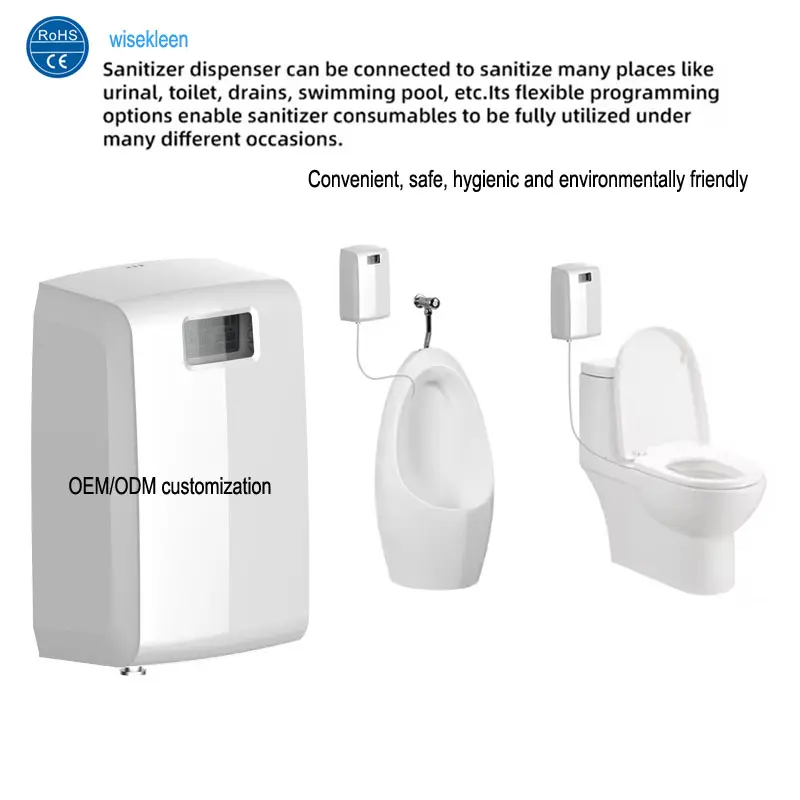 2024 vente chaude populaire nettoyeur de cuvette de toilette à piles distributeur automatique de désinfectant pour urinoir avec LCD numérique