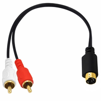 Vergoldetes Mini-DIN 4-Pin S-Video Stecker auf 2RCA Stecker Koaxial Twisted-Pair PVC-Ummanteltes AV-Stromkabel