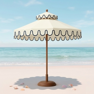 Parasol de marché professionnel en acier de 9 pieds avec bord festonné, imperméable, pour la fourniture de projets - Product Image 1
