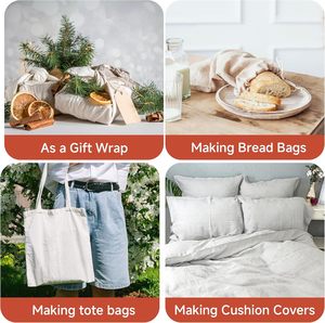 %100 Organik Saf Keten Kumaş, Giyim ve Ev Tekstili İçin Düz Boyalı Poplin Dokuma Orta Ağırlıkta 54/55 inç Genişliğinde Erkek Çocuklar ve Kız Çocuklar İçin - Product Image 3