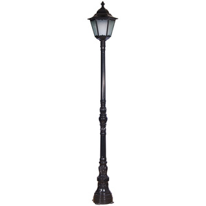 Lampadaire de jardin extérieur en fer avec abat-jour en verre LED, lumière blanc chaud 2700K, IP66, ampoule A19 non amovible, alimentation solaire AC 220V avec détecteur de mouvement - Product Image 2