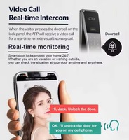Serrure intelligente numérique WiFi Tuya App avec reconnaissance faciale 3D, empreinte digitale, carte RFID NFC, entrée sans clé, porte en bois, carte mémoire, stockage cloud
