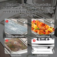 Set Perlengkapan Pemanas Makanan Buffet Emas Mewah Harga Spesial MIAOCAI Rectangle dari Stainless Steel untuk Pesta Pernikahan