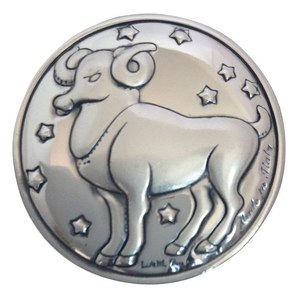 Colgante y Amuleto de Moda BLAZON ZODIAC ARIES, 30 mm de Diámetro - Product Image 1