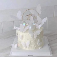 Décoration de gâteau en céramique transparente, papillon de riz comestible, papier de riz gluant, cuisson en papier de bonbons, gâteau en gel