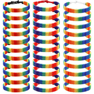 Hot selling Bohemian Handmade Weaving LGBT Pride Rainbow <b>Friendship</b> <b>Bracelet</b> in Stock - Product Image 1