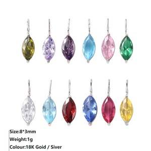 Pendentif en acier inoxydable plaqué or 18 carats avec pierre de naissance, cristal taille marquise 8x3mm, chaîne minimaliste, bijoux fins pour femmes et jeunes filles - Product Image 5
