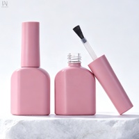 Bouteille en verre de 12 ml pour vernis à ongles gel UV, personnalisable avec logo, rose brillant, peinture OEM ODM, conteneur vide pour huile à cuticules avec bouchon et pinceaux