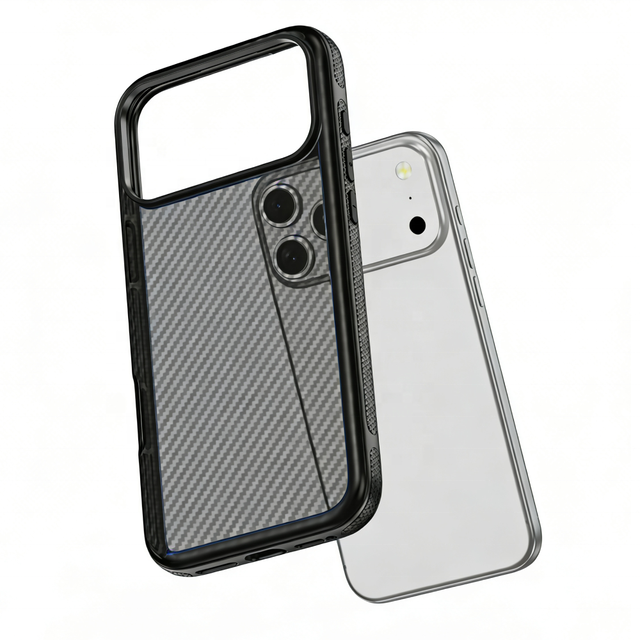 Semi-transparent Matte Carbon Fiber Texture Phone Case Shockproof TPU Frame PC Back Cover for iPhone 15 14 13