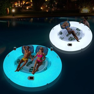 Inflatable Double Floating Bed 200x200cm With Led Lights Adult Pool Lounge Raft - Product Image 2