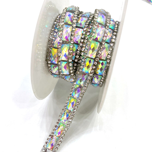 TR003 New Product Glass Rhinestone <strong>Strip</strong> Hot Melt Adhesive Clothing Hotfix Rhinestone Accessories Drill <strong>Strip</strong> - Product Image 6