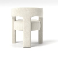 Ensemble de 4 chaises de salle à manger modernes et élégantes en velours, chaises d'appoint à dossier ouvert avec pieds en bois pour salle à manger, restaurant, hôtel