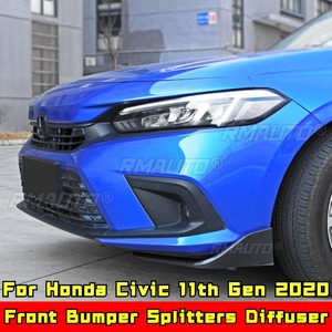 Kit carrosserie pour Honda Civic 11e génération 2022, séparateurs de pare-chocs avant, diffuseur, aspect carbone, style sport, accessoires de voiture - Product Image 1