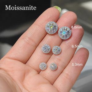 Pendientes de Diamantes de Imitación Moissanite Estilo Hip-Hop, 1ct VVS, Plata de Ley 925, Plateados, Modernos, para Hombre y Mujer, Diseño de Flor con Halo - Product Image 2