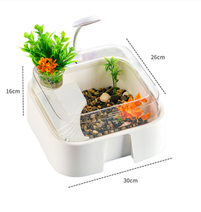 Zturn ZT LEO252 Terrarium pour tortues terrestres et aquatiques à double usage, avec couvercle <span class=keywords><strong>de</strong></span> plateforme <span class=keywords><strong>de</strong></span> basking, anti-évasion, réservoir d'élevage écologique pour reptiles en PS - Product Image 1