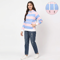 Vente Flash 2025 – Sweat à Capuche Tricoté Rayé Grande Taille pour Femme, Respirant, Doublure Spandex/Coton, Automne Hiver