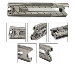 Mini couteau porte-clés de poche rétractable en titane avec ouvre-porte-monnaie EDC - Product Image 4