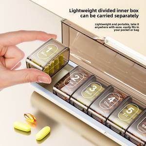 Caja de Medicamentos Wei Jian, Siete Días, Siete Compartimentos, Portátil, Sellada, a Prueba de Luz, Contenedor Dividido para Tomar Medicamentos - Product Image 2