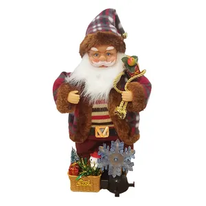 Музыкальная кукла, Рождественская стоящая игрушка, тесто, мощный подарок, украшение, электрическая вращающаяся Снежинка Санта-Клауса