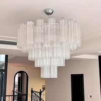 Lustre de luxe vintage français pour salon salle à manger escalier duplex chambre principale italien Murano Villa Style AC pour hôtels