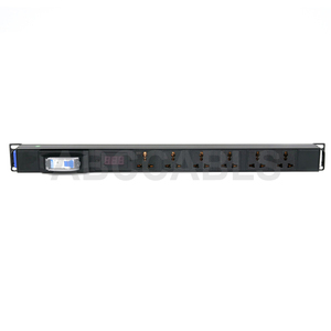 ABCCABLS Rack de scène PDU 1U avec affichage numérique, <span class=keywords><strong>multiprise</strong></span> à 6 voies avec entrée Powercon et prises universelles pour armoire audio-éclairage - Product Image 3
