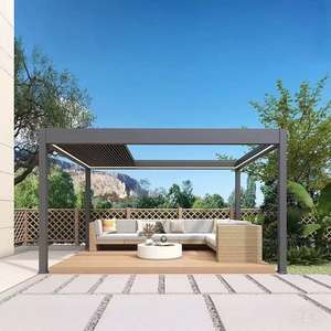 Pergola à lames orientables électriques, imperméable, anti-UV, <span class=keywords><strong>abri</strong></span> solaire pour la cour - Product Image 4