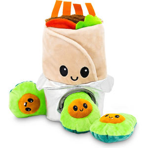 Jouets pour animaux de compagnie personnalisés et durables en gros, ensemble de jeu couineur pour chiens, petits cadeaux, jouets à mâcher en peluche Burrito pour jeu de cache-cache, directement de l'usine - Product Image 2