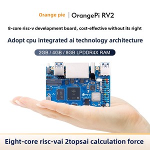 Carte de développement Orange Pi RV2 à huit cœurs RISC-V avec deux ports Ethernet pour les créateurs de systèmes d'intelligence artificielle et d'IoT, ordinateur monocarte - Product Image 4
