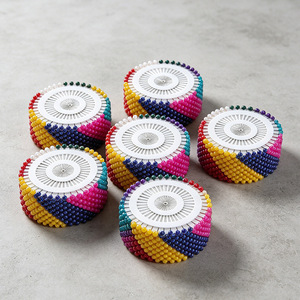 Colored Dressmaking <b>Pins</b> 20mm Round Head Stainless Steel Sewing <b>Pins</b> For Clothing Crafting Fixed Beaded Design - Product Image 1